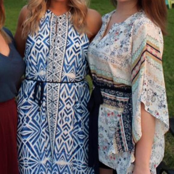 Mossimo Supply Co. Blue Patterened Halter Dress - Picture 5 of 8